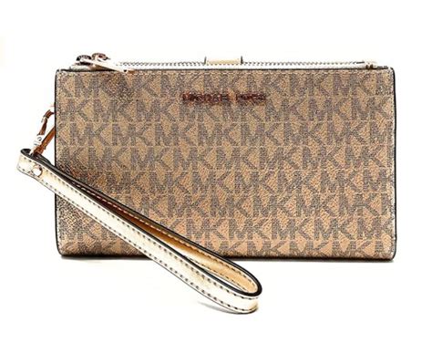 michael michael kors signature jet set double-zip wristlet|Michael Kors wallet double zip.